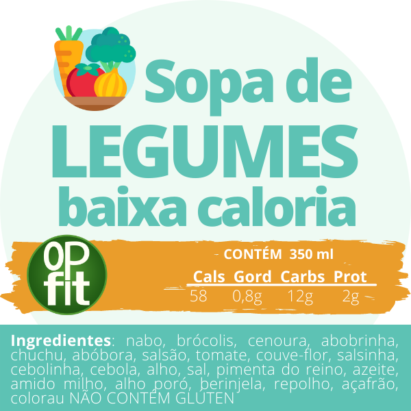 Sopa de legumes de baixa caloria OPFIT